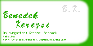 benedek kerezsi business card